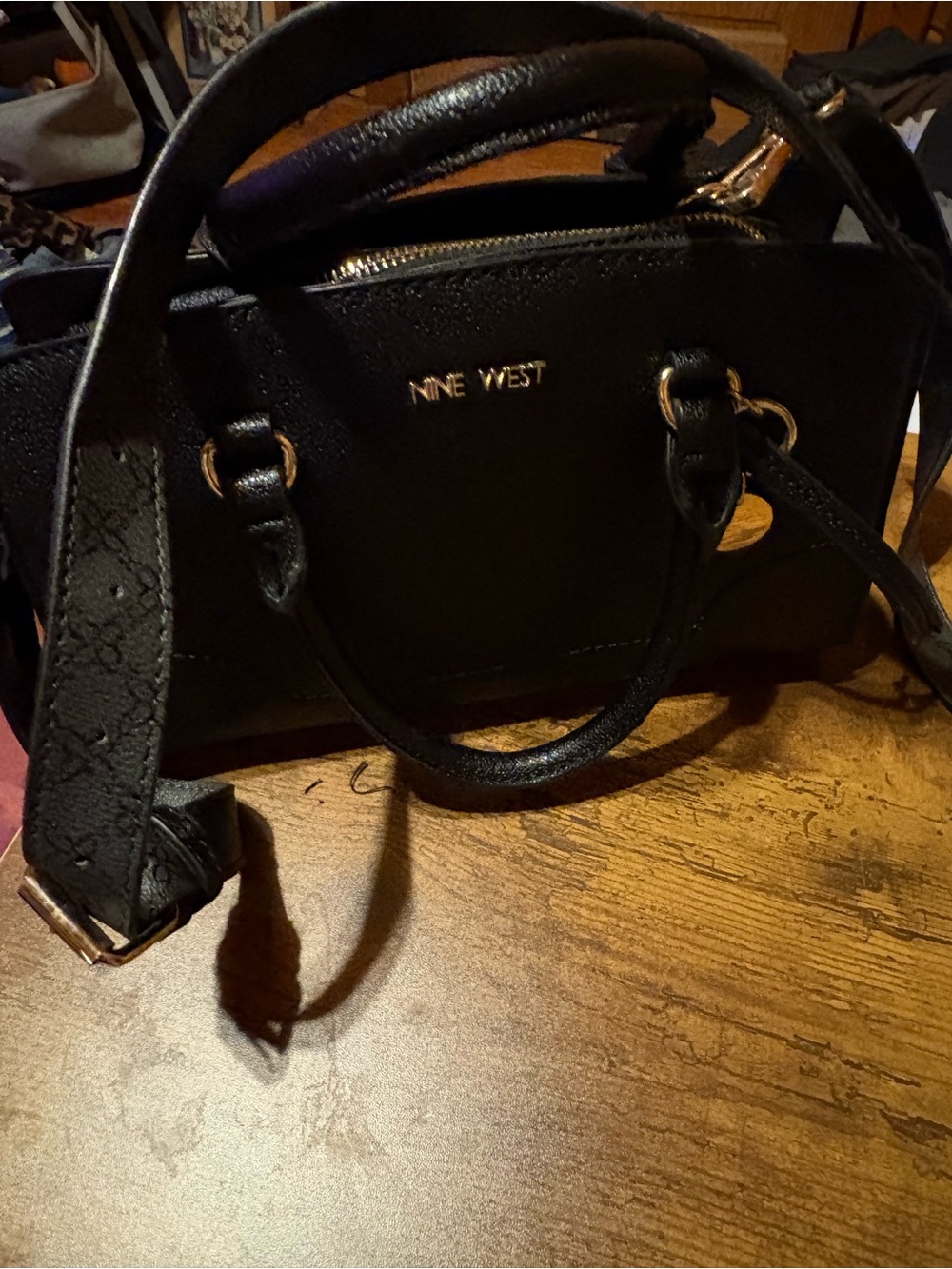 Nine West Black Leather with Shoulder Strap FEEL FREE TO SEND ME OFFERS!!